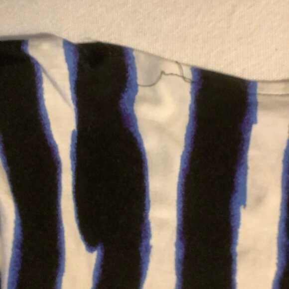 Diane Von Furstenberg Wrap Dress Size 4 Navy Animal Stripe Knit Cap Sleeve - Picture 6 of 7